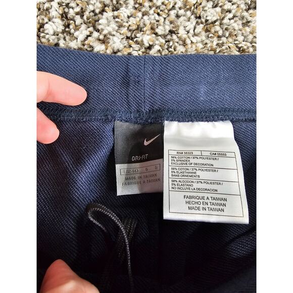 Nike Dri Fit Womens Sz 12 Straight Leg Athletic Sweatpants Pants Navy Blue - Picture 3 of 4